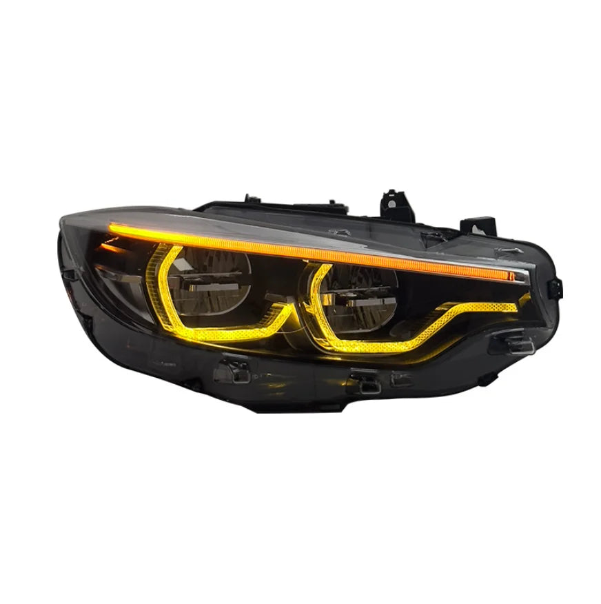 BMW F32–F82 Ikon-Style Dual-Color LED Headlights – Yellow/White DRL Upgrade (M3/M4 2013–2019)