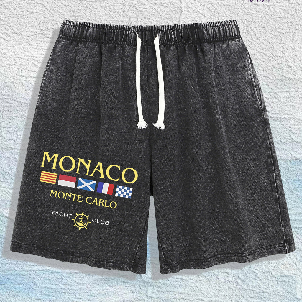 "MONACO Monte Carlo" Graphic Print Short