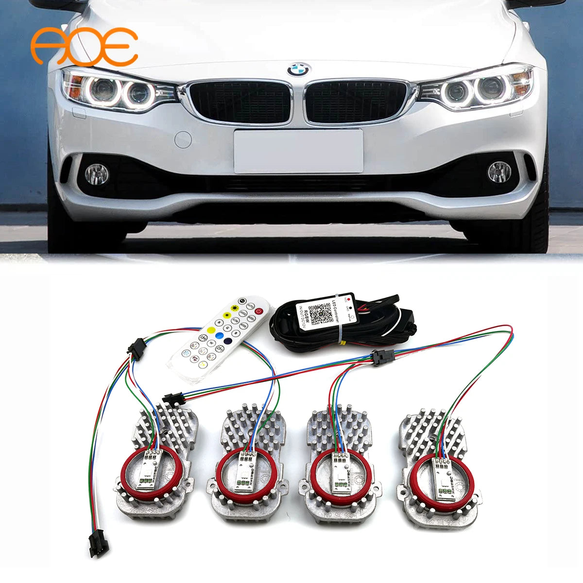 BMW RGB DRL Angel Eye Module Kit – APP + Remote Controlled (E92 F30 F32 F80 F82 F83 F36 X5 X6)