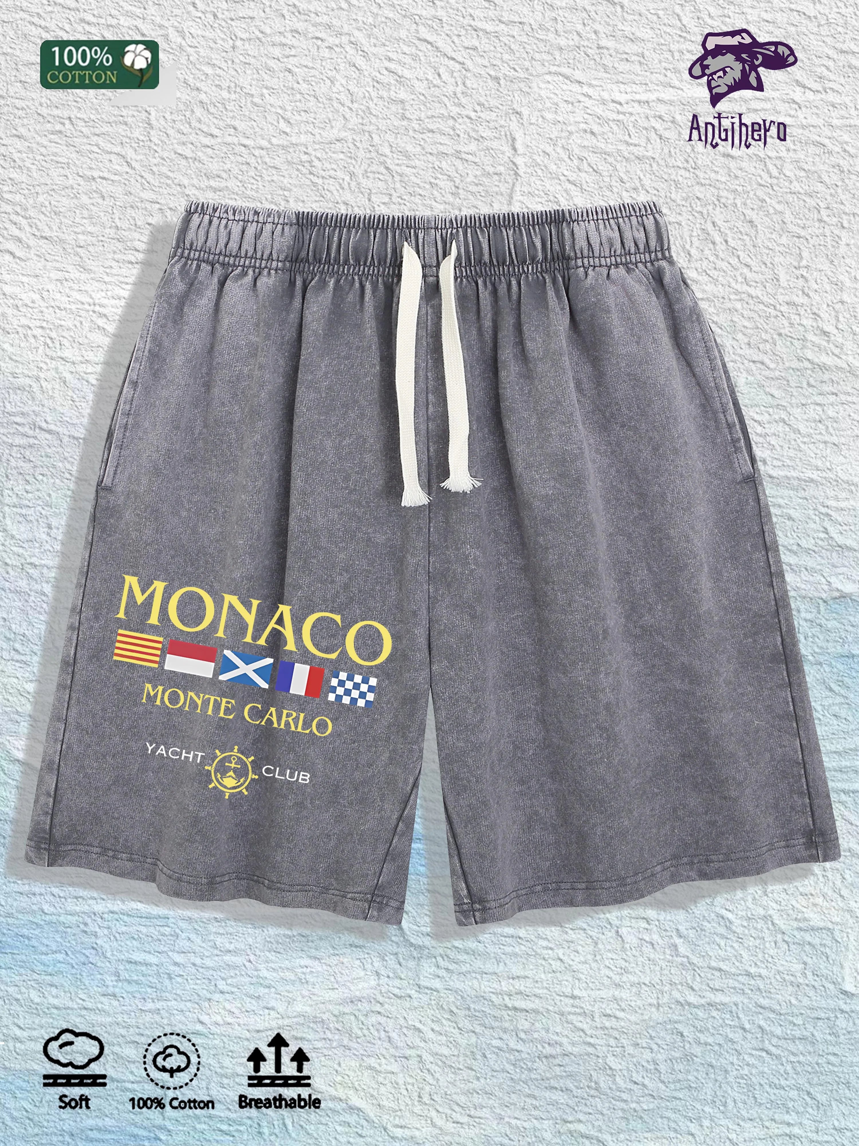 "MONACO Monte Carlo" Graphic Print Short