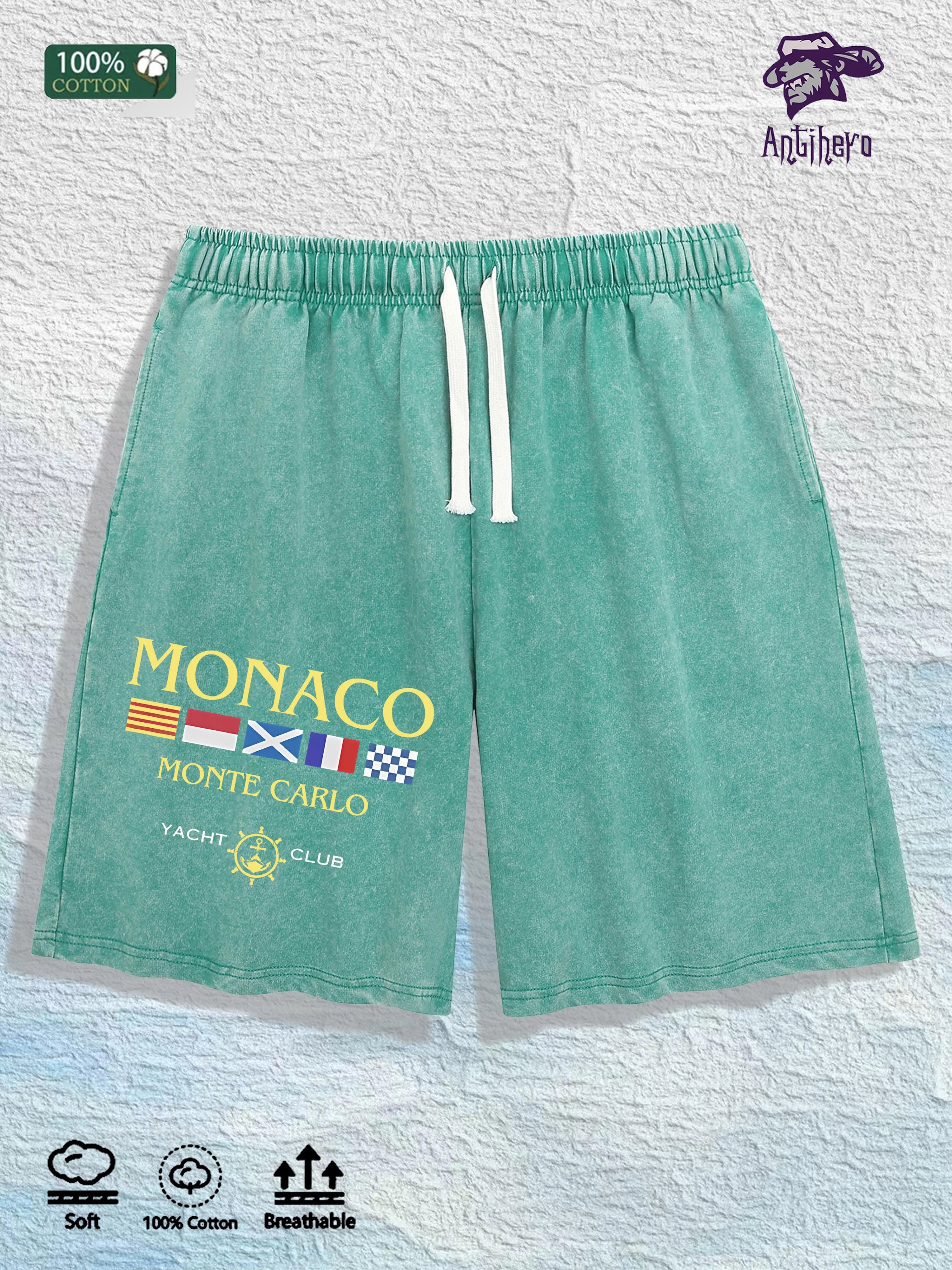 "MONACO Monte Carlo" Graphic Print Short