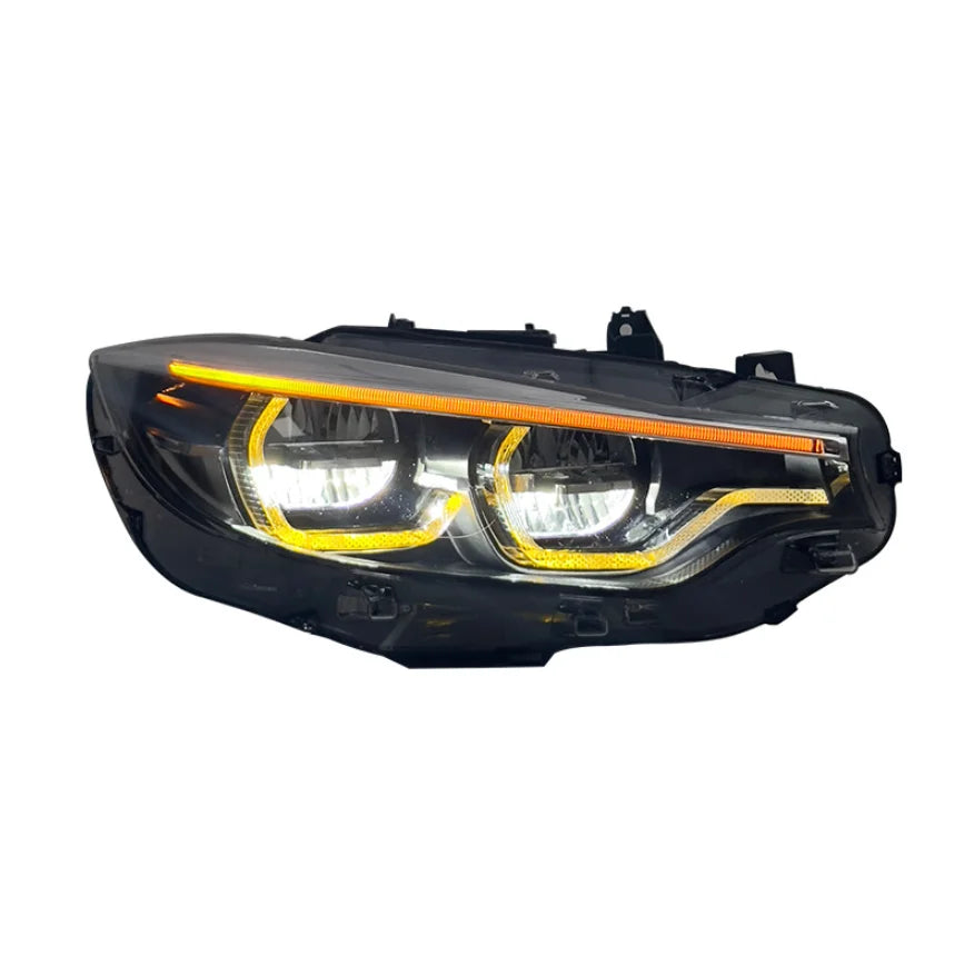 BMW F32–F82 Ikon-Style Dual-Color LED Headlights – Yellow/White DRL Upgrade (M3/M4 2013–2019)