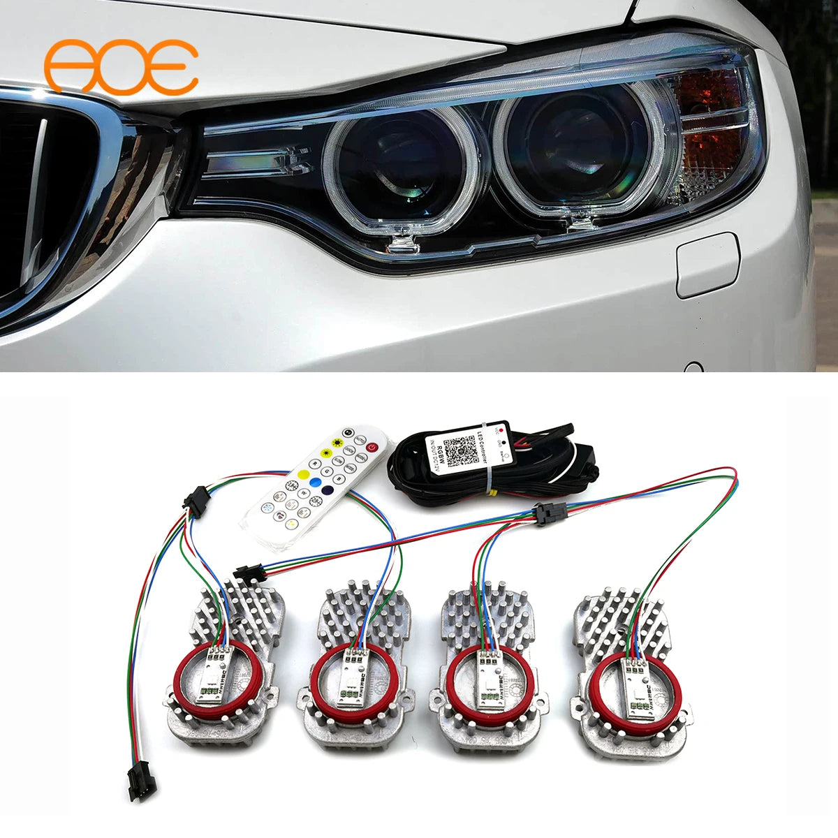 BMW RGB DRL Angel Eye Module Kit – APP + Remote Controlled (E92 F30 F32 F80 F82 F83 F36 X5 X6)