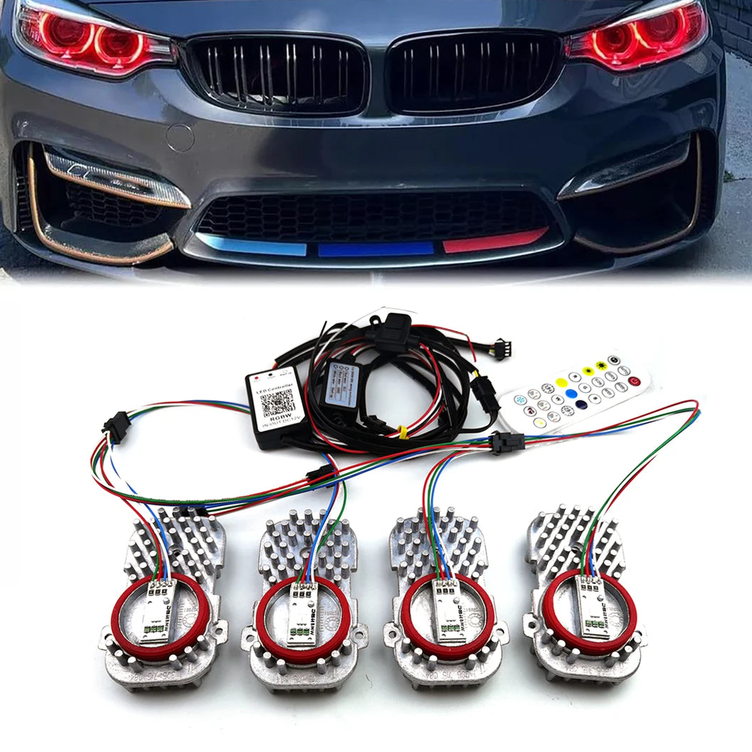 BMW RGB DRL Angel Eye Module Kit – APP + Remote Controlled (E92 F30 F32 F80 F82 F83 F36 X5 X6)