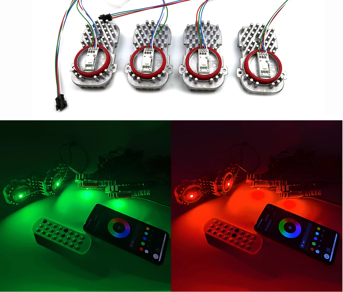BMW RGB DRL Angel Eye Module Kit – APP + Remote Controlled (E92 F30 F32 F80 F82 F83 F36 X5 X6)