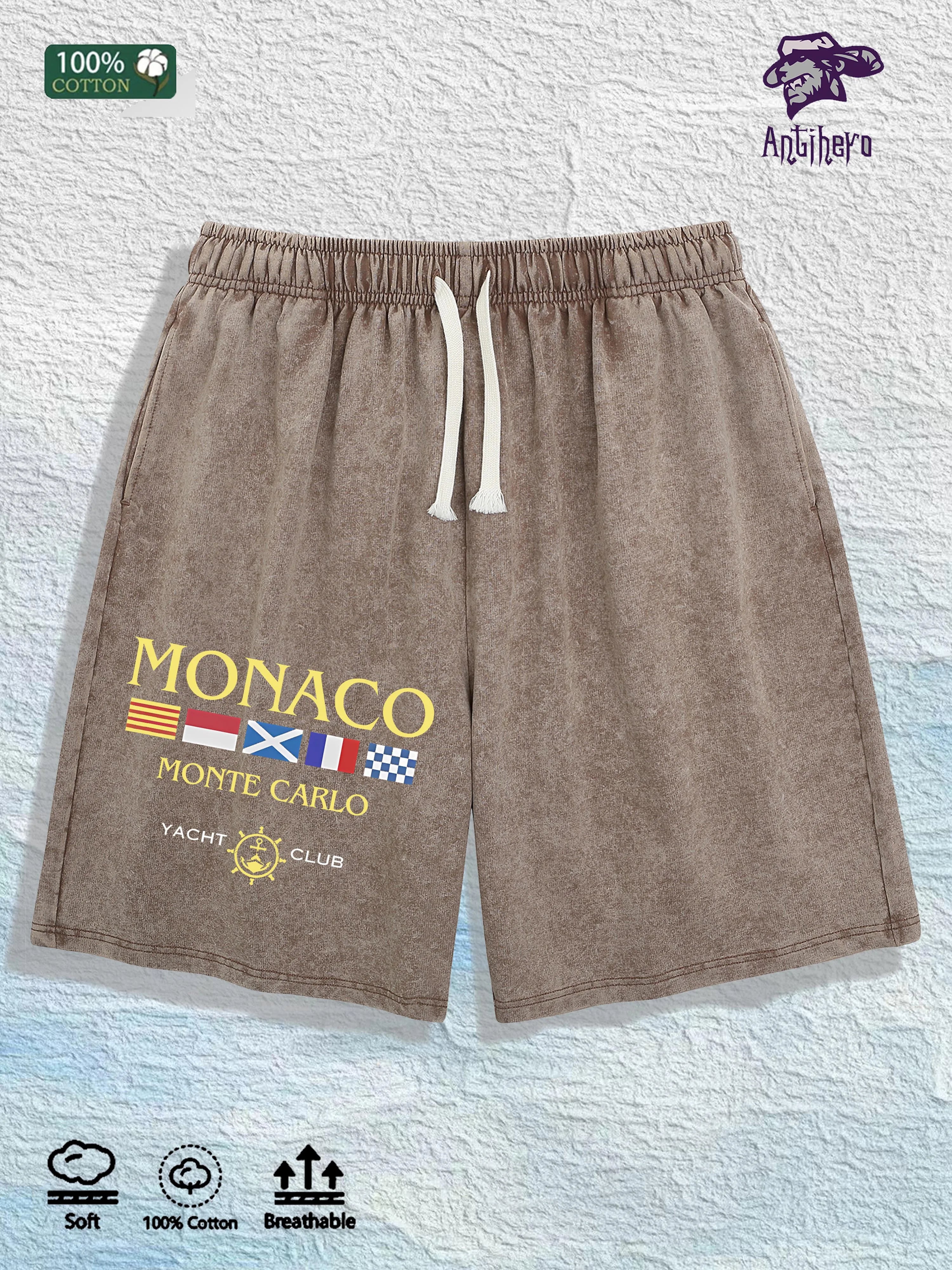 "MONACO Monte Carlo" Graphic Print Short
